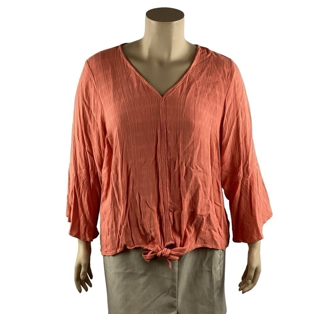 Torrid Textured Woven Tie-Front Top Size 4X Crabapple